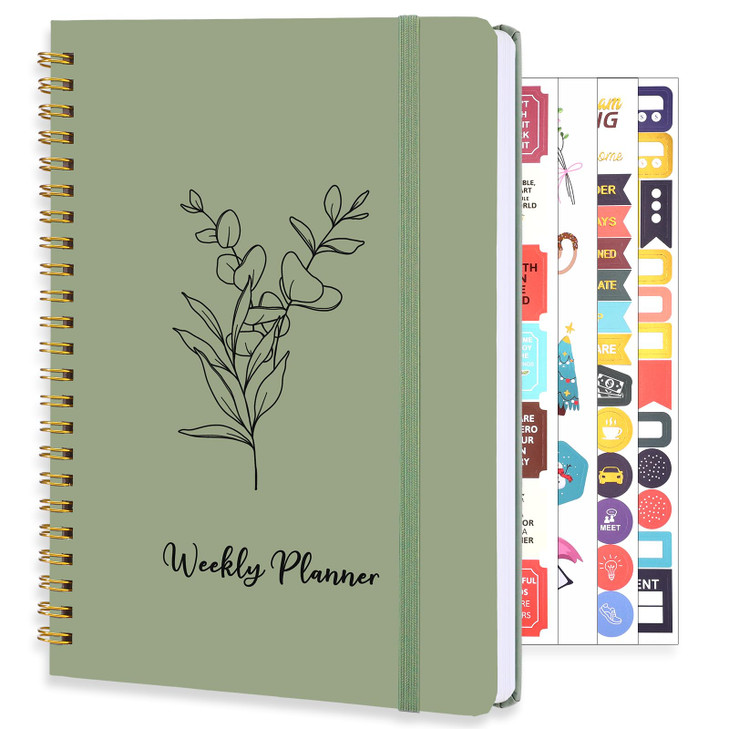 Undated Weekly Planner A5 Weekly To Do List Notebook with Habit Tracker Spiral Binding Weekly Planner Notebook with Stic