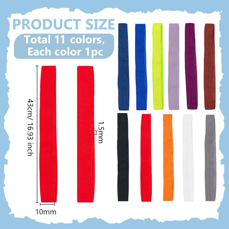 PH PandaHall 11 Colors Elastic Planner Bands Elastics Bookmarks Book Strap Notebook Elastic Band Stretchy Closure Bands