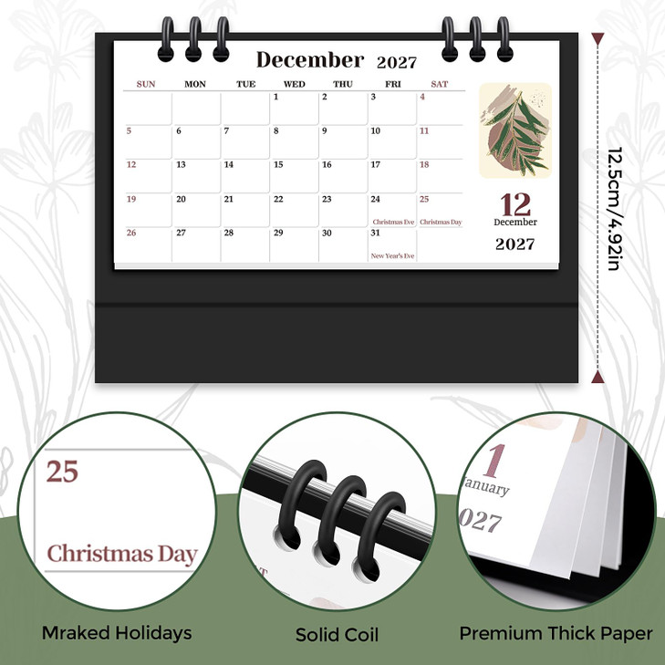 KONVINIT Small Desk Calendar 20262027 63 x 31 2026 Desk Calendar Runs From January 2026 Until December 2027 24 Months Mi