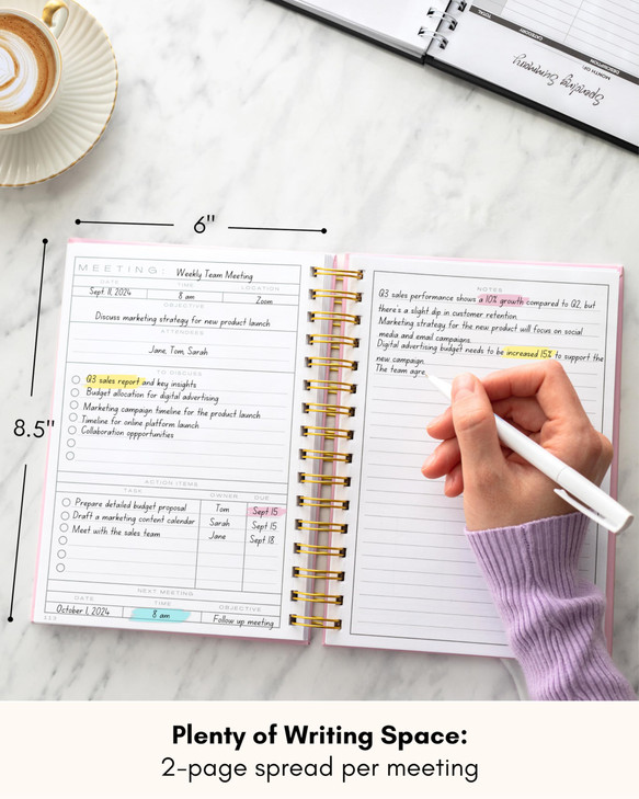 Lamare Meeting Notebook for Work Organization Perfect Work Notebook for Note Taking Meeting Planner and Office Supplies