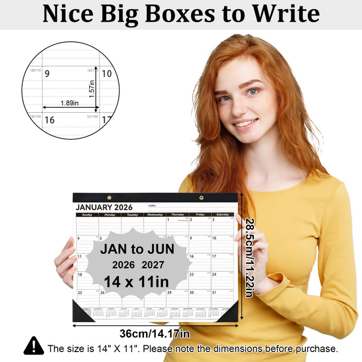 Desk Calendar 20262027 14 X 11 Desktop Calendar 20262027 18 Months Calander Runs from Jan 2026 to Jun 2027 Academic Mont