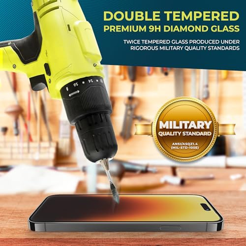 Power Theory compatible with iPhone 16 Privacy Screen Protector Shatterproof Tempered Glass, 2 Pack, Easy installation, Anti-Spy, Bubble Free, Case F