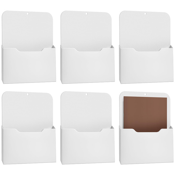 Epakh 6 Pack Magnetic File Holder Magnetic Paper Holder Organizer Wall Mounted Mail Magazine Storage Pockets for First D