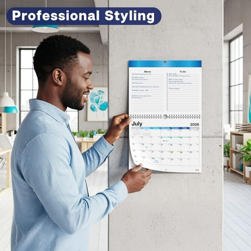 Dunwell 85x11 Wall Calendar 2026 Colorful Use January to December 2026 Hang on Wall or Use as 85 x 11 Office Desk Calend