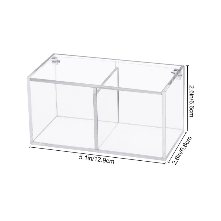 Yeeco Clear Acrylic Capsule Holder with Lid 6 Section Plastic Drawer Box Organizer 765126 6 Compartments Desk Cube Conta