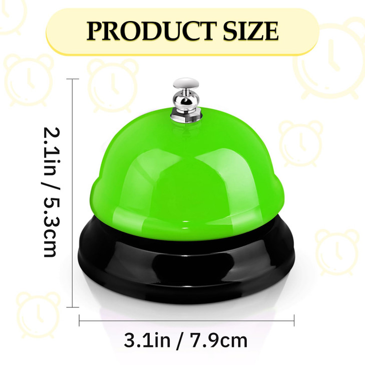 Hicarer 4 Pcs Desk Call Bell for Service 3 Inch Diameter Colorful Metal Game Bell Bulk for Adult Front Desk Hotel Restau
