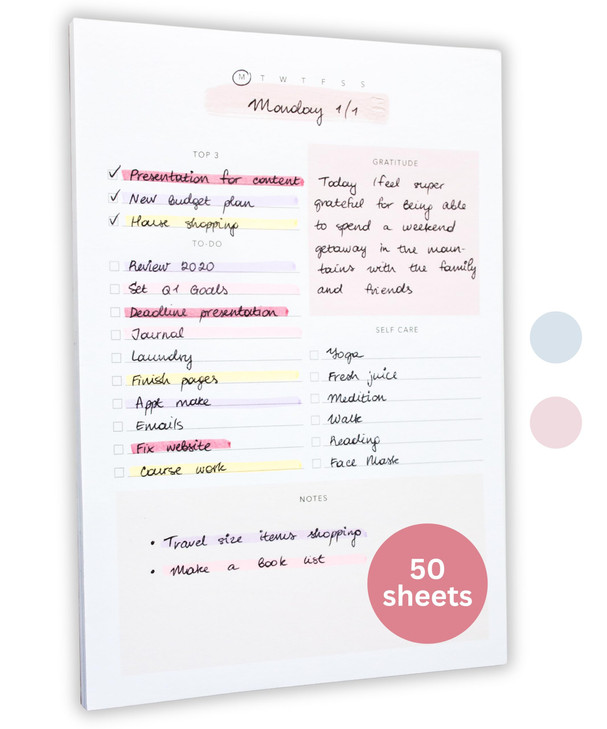 Lamare Daily To Do List Notepad Daily Planner Undated Work Planner and Things To Do Notepad for Productivity
