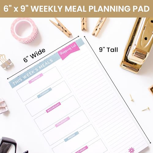 bloom daily planners Weekly Meal Planning Pad Magnetic Hanging Refrigerator Menu Planner with TearOff Sheets Perforated