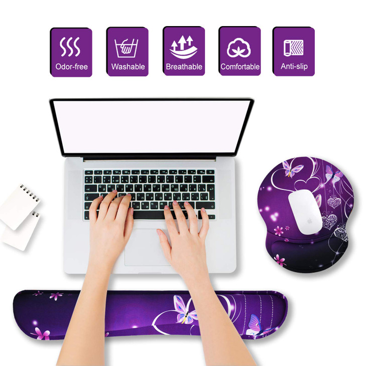 ArtSo Upgraded Wrist Rest Support for Mouse Pad Keyboard Ergonomic Gel Mousepad NonSlip Rubber Base HomeOffice Pain Reli