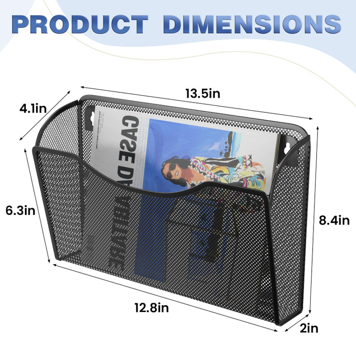 MINDEPOT Wall File OrganizerHanging Wall Mounted File Folder Binder Holder Mail Organizer for OfficeHome and School Supp