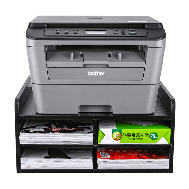 PAG 3 Tier Desktop Printer Stand with Storage Paper Storage Holder Rack for Desk Wooden Printer Organization for HomeOff