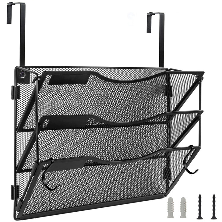 BOHDK Wall File Organizer 3 Pockets Mail Organizer Hanging Folder Holder Foldable Hanging or Wall Mounted Label Panel 2