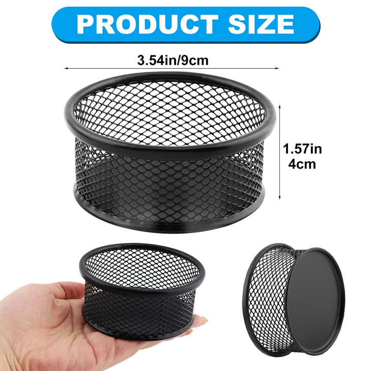 Kryslanix 4PCS Paper Clip HolderMesh Paper clip Organizer Wire Mesh Paperclip Dish HoldersDesktop Round Paper Clips Disp