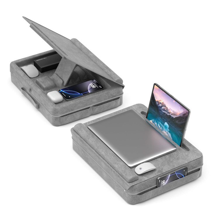 KDD Laptop Lap Desk with Cushion Laptop Table with Storage for Bed Sofa Adjustable Lap Pillow Stand with AntiSlip Strip