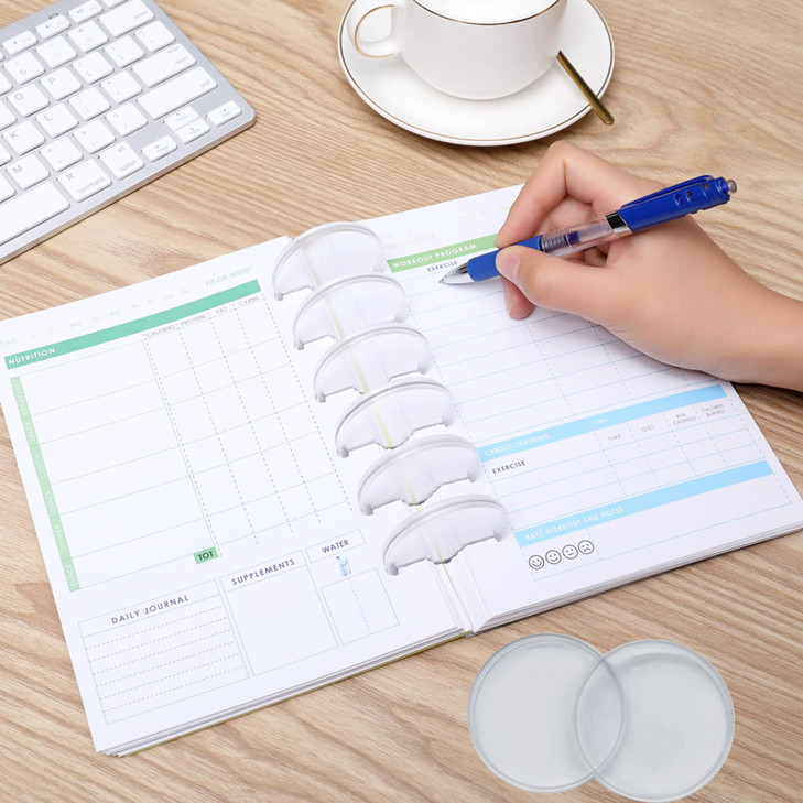 20 Pcs Discbound Disc 2 Inch Book Binding Discs Transparent Expansion Discs Notebooks Planner Discs for DIY Notebooks an