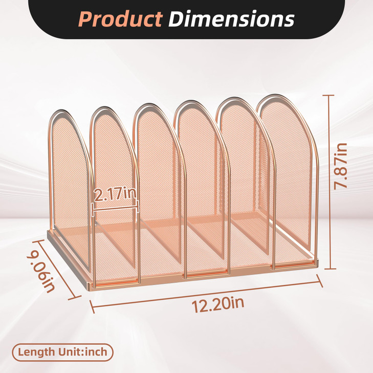 SUPEASY File Organizer for Desk 5Section Mesh Desk Organizer Vertical File Holder Desktop Organizer File Sorter File Fol