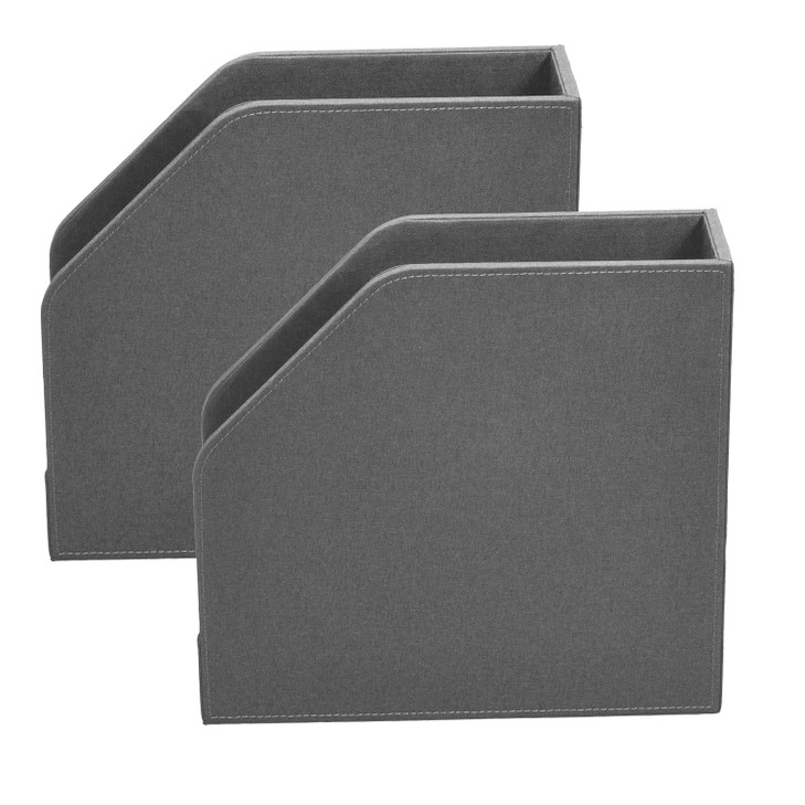 MobileVision Executive Grey Cloth Fabric Vertical File Holders 2 Piece Combo