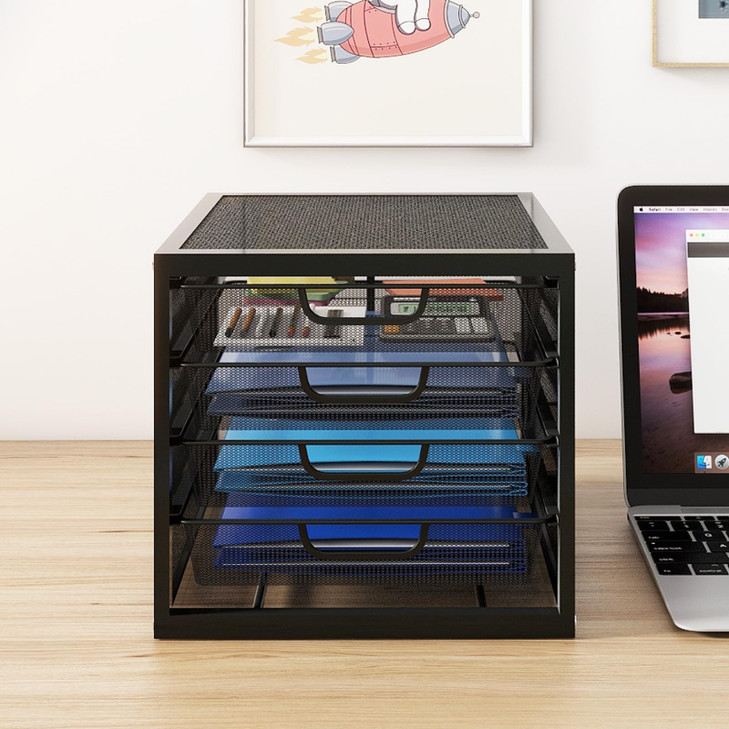 Natwind Mesh Desk Organizer with 4 Tier Sliding Drawers Office Supplies Desktop Organizers and Accessories Stationery St