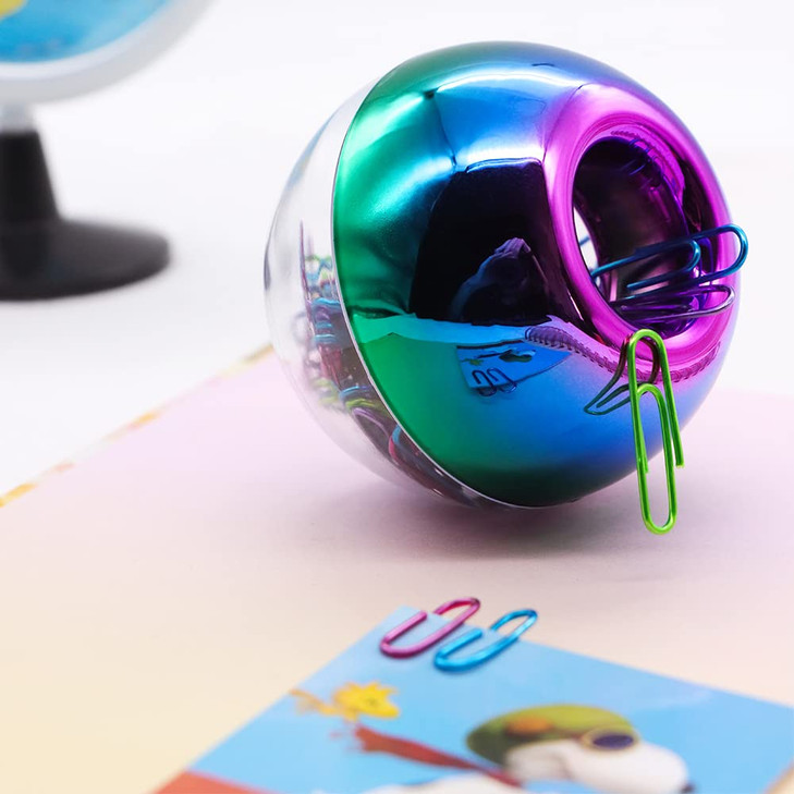 Rainbow Paper Clips Holder Medium Holographic Paper Clip Dispensers 100pcs 28mm Colorful Paperclips for Desk Organizer A
