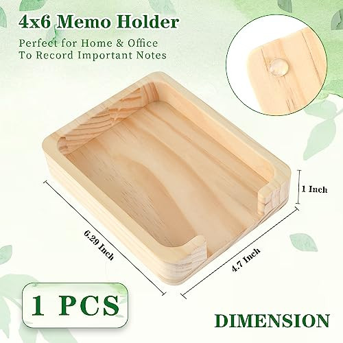 4x6 Memo Holder Desk Memo Pad Holder for Desk 4x6 Paper Tray Holder Wooden Paper Holder for Desk Note Card Holder Fits 4
