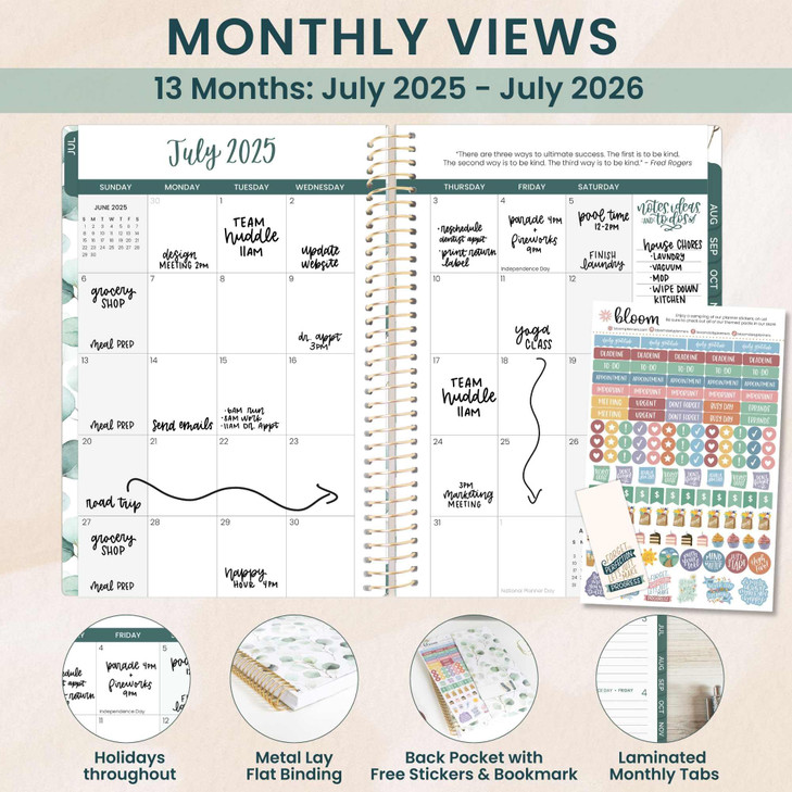 bloom daily planners 20252026 Academic Year Daily Planner July 2025 July 2026 A5 Weekly Monthly Calendar Agenda Organize