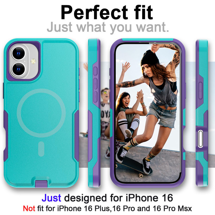 AICase for iPhone 16 Case [Compatible MagSafe],Heavy Duty 20 FT Drop Protection Full Body Rugged Shockproof Military Protective Tough Durable Phone C