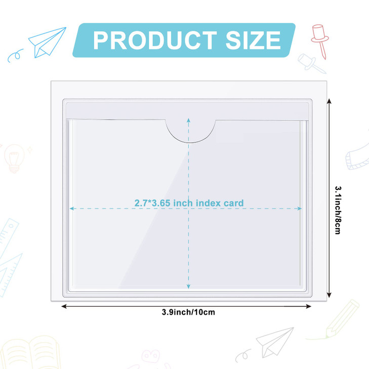 Chinco 30 Pcs Self Adhesive Pockets Bin Labels for Storage Bins Clear Pocket Label Sleeves Plastic Index Card Holder wit
