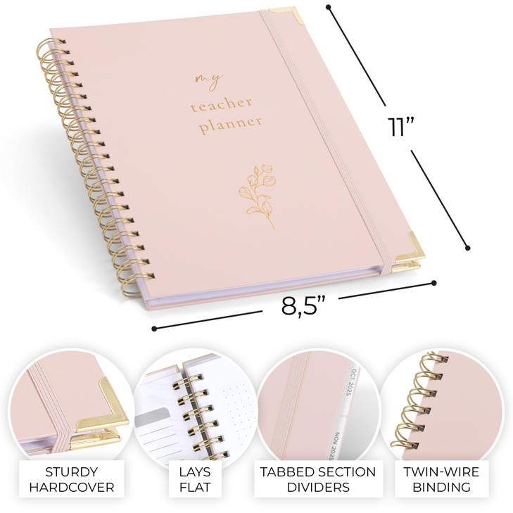 Aesthetic Teacher Planner For The 20252026 Academic School Year Your All Incl 85 x 11 Lesson Plan Book Supplies Easily O