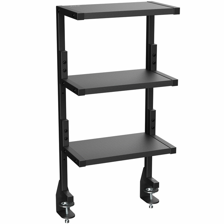 VIVO Clampon 13 inch Above or Below Desk 3Tier Shelving Unit for Table Accessories Gaming Devices and More Storage Tray
