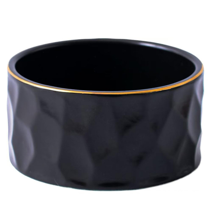 YOSCO Paper Clip Holder Ceramic Round Paper Clips Dispenser for Desk CuteGold Line Office Binder Clips Dispenser Organiz