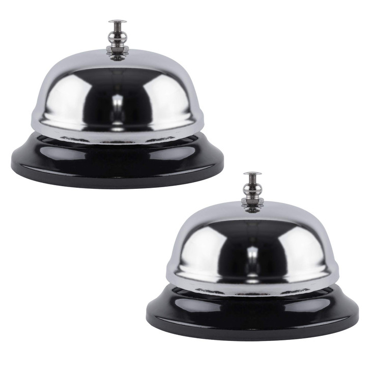 Super Z Outlet Call Bell 2Pack Classic Service Bell for Desk Counter or Reception 335 Gleaming Stainless Steel Corrosion