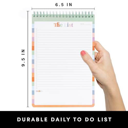 PAPERAGE To Do List Notepad Daily To Do List Notebook 60 Doublesided Tearoff Sheets 1 Pack 65 x 95 Undated Daily Planner