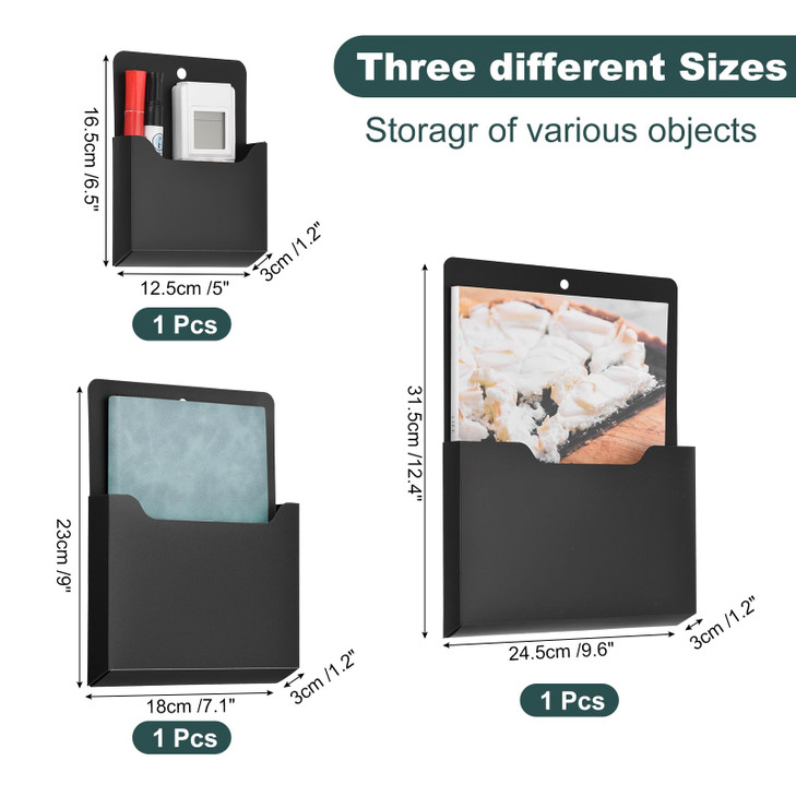 uxcell 3Pcs Magnetic File Holder Magnetic Paper Holder for Classroom Refrigerator Magnetic Wall File Organizer File Hold
