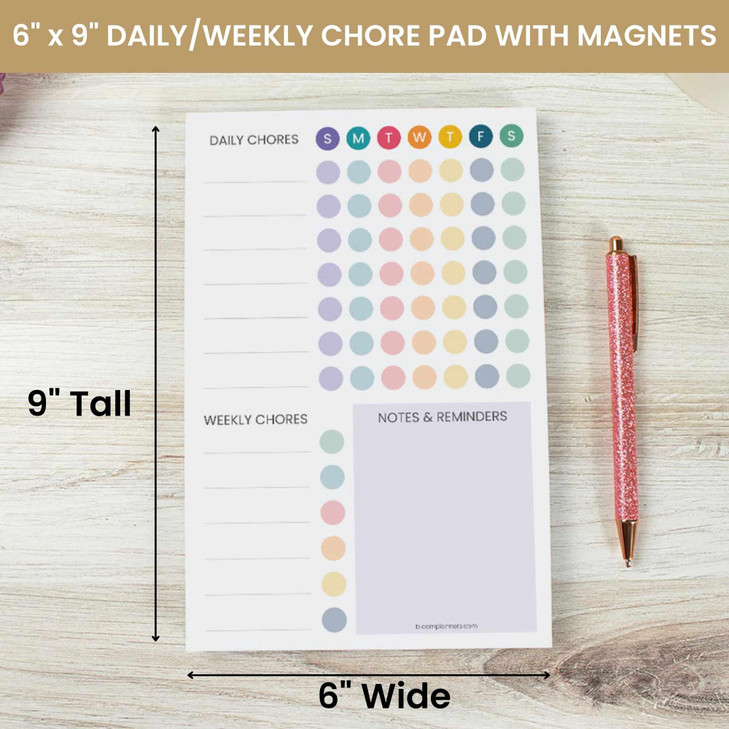 bloom daily planners Magnetic Chore Chart Planning Pad Daily Weekly Habit To Do Tracker for Adults Teens Kids Family Org
