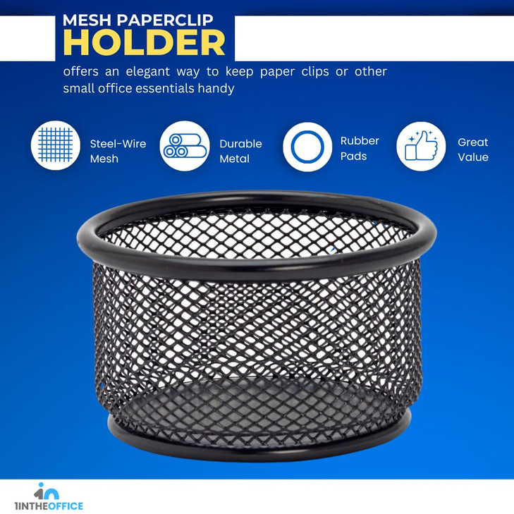 1InTheOffice Mesh Paper Clip Holder For desk Paperclip Holder 2 Pack