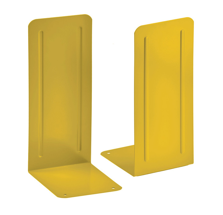 Acrimet Metal Bookends Jumbo Size 9 H x 4 W x 412 D NonSkid Book Stand for Shelves Heavy Duty Book Stopper Yellow 1 Pair
