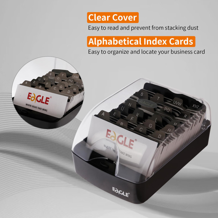 Eagle Business Card Box PushButtonStorage up to 350 Cards