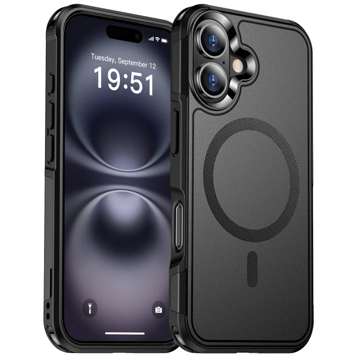 SUPFINE Magnetic for iPhone 16 Case 2024, [Compatible with MagSafe][16 FT Military Grade Drop Protection][Dual-Layer Design] Shockproof Phone Case fo