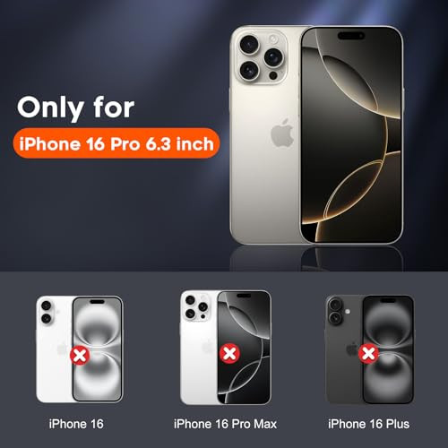 SUPFINE Magnetic for iPhone 16 Pro Case 2024, [Compatible with MagSafe][16 FT Military Grade Drop Protection][Dual-Layer Design] Shockproof Phone Cas