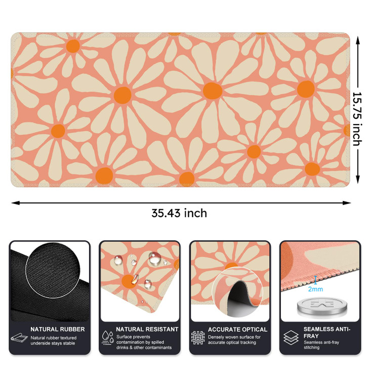 iCasso Desk Mat Desk Matt for Desktop Cute Desk Pad Mat XXL Large Mouse Pad for Desk AntiSlip Big Mousepad with Stitched