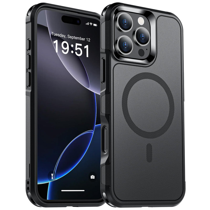 SUPFINE Magnetic for iPhone 16 Pro Case 2024, [Compatible with MagSafe][16 FT Military Grade Drop Protection][Dual-Layer Design] Shockproof Phone Cas