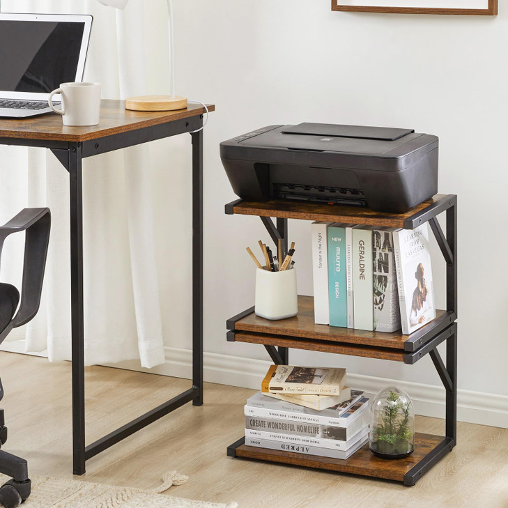 IBUYKE 2Tier Desktop Printer Stand Holder MultiPurpose Desk Organizer Storage Shelf Book Shelf Printer Shelf for Fax Mac