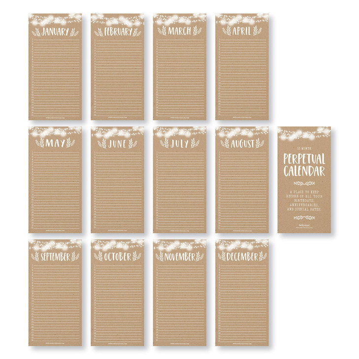 Hadley Designs Rustic Perpetual Birthday Anniversary Special Event Reminder Calendar Book Journal for Important Family D
