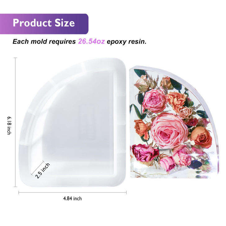 LETS RESIN Bookends Resin Molds 1 Pair Geode Book Organize Moulds Silicone Large Crystal Epoxy Resin Molds for Books Des