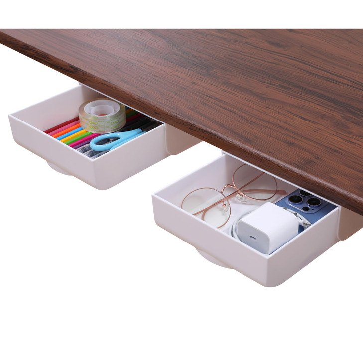 LuluEasy 2 Pack Under Desk Drawer SelfAdhesive Desktop Storage Organizer Hidden Attachable Slide Out Desk Drawer Under T