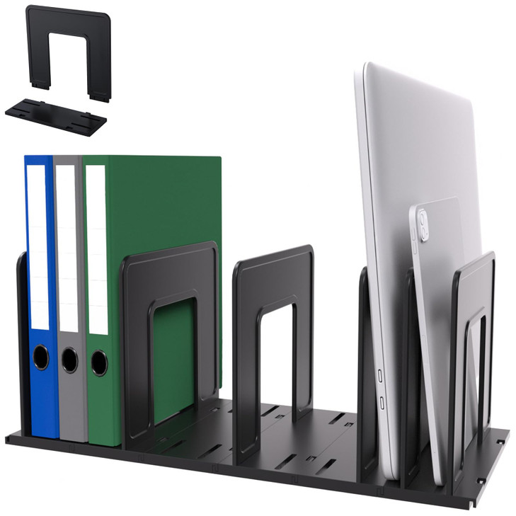 LuluEasy Adjustable Vertical File Sorter Sturdy Plastic Expandable Upright File Holder Desktop Binder Organizer School O
