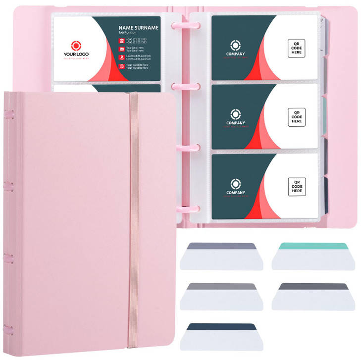 deli Business Card Book Holder Business Card Organizer Name Card Book Holder Portable Office Business Card Holder Hold 1