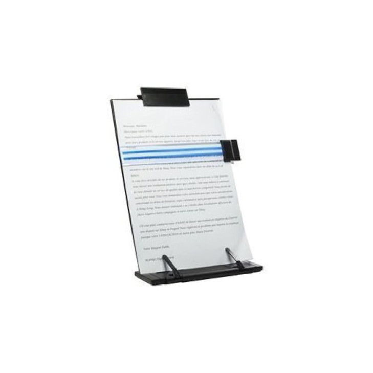 JDYYICZ Black metal desktop document book holder with 7 adjustable positions