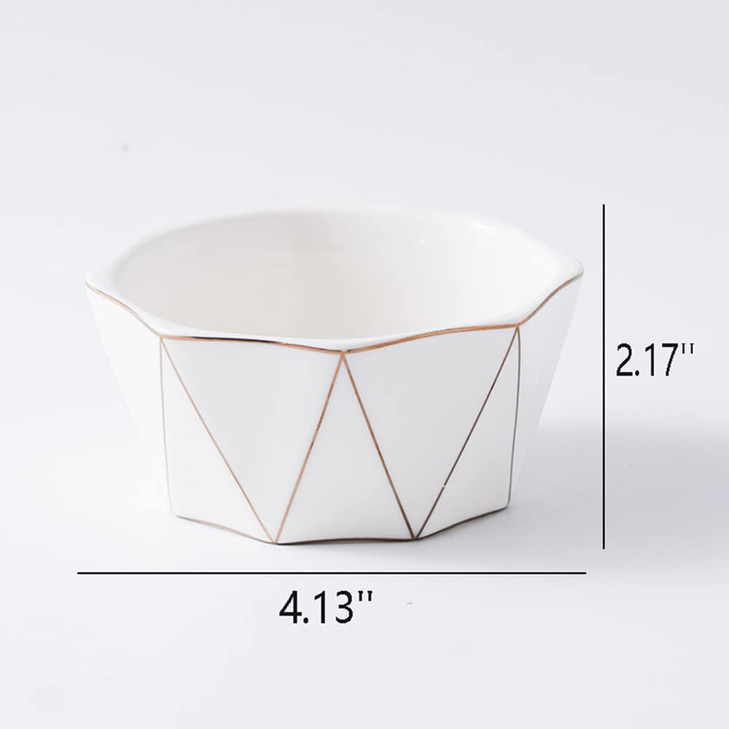 YOSCO Paper Clip Holder With Gold Line Geometric Ceramic Paper Clip Dispenser for Desk Cute Paper Clip Organizer Office
