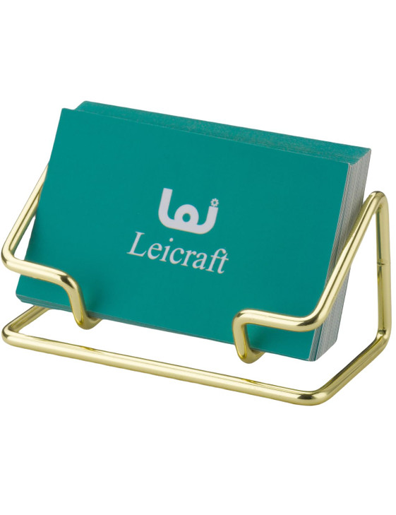Leicraft Business Card Holder for Desk Cute Metal Card Organizers and Office Desk Accessories for Men and Women Golden